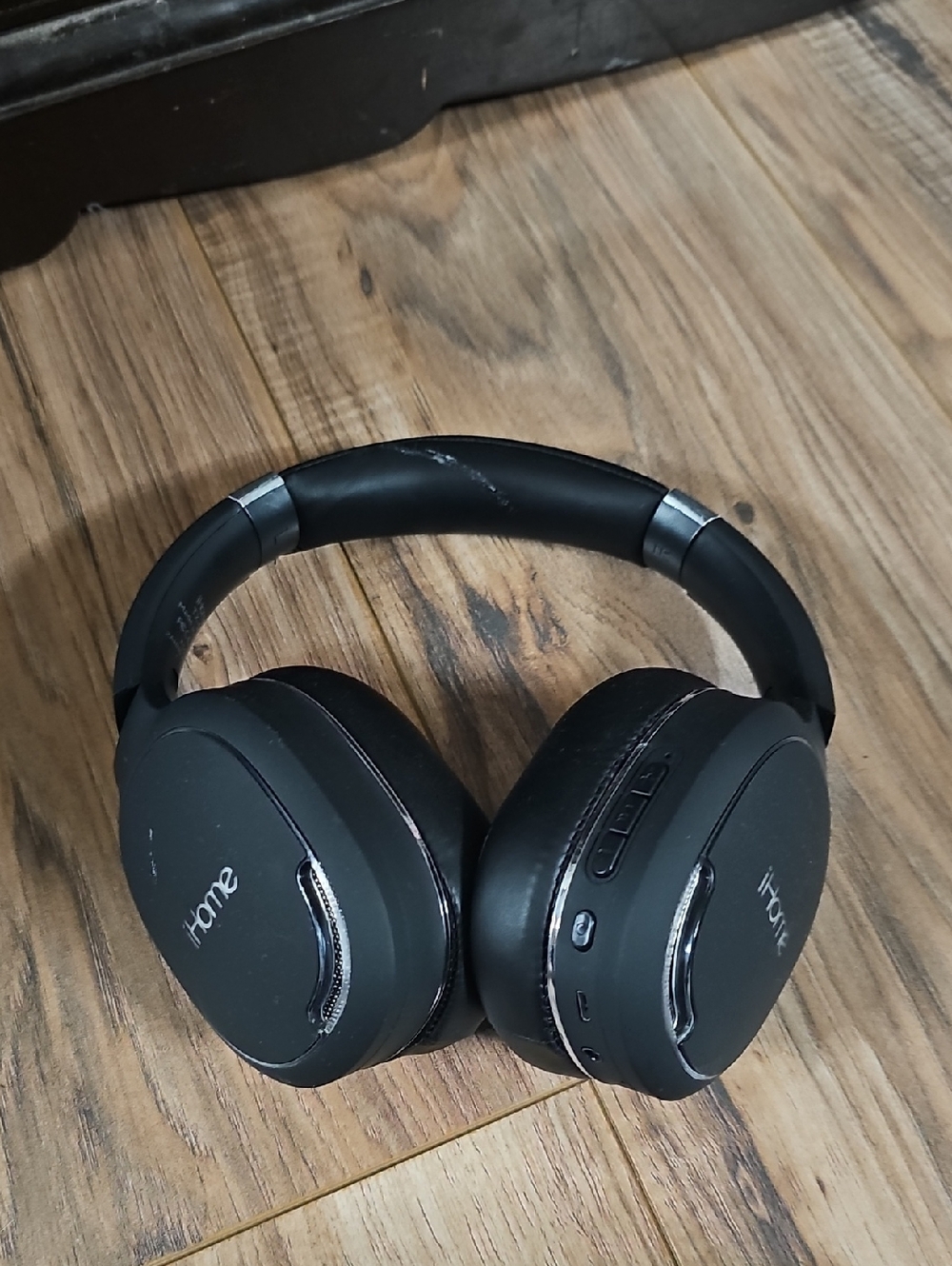 iHome Black Wireless Over-Ear Headphones with Silver Accents